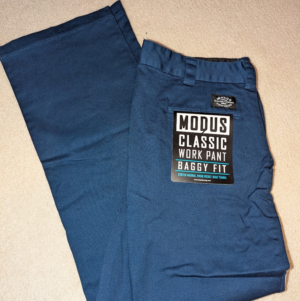 Brand New Modus blue baggy work pants NOT AVAILABLE ANYWHERE ONLINE